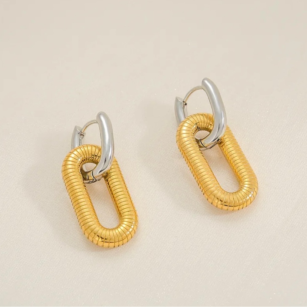 Gold and Silver Hoop Earrings